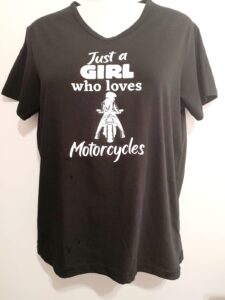 ladies t-shirt - just a girl who loves motorcycles